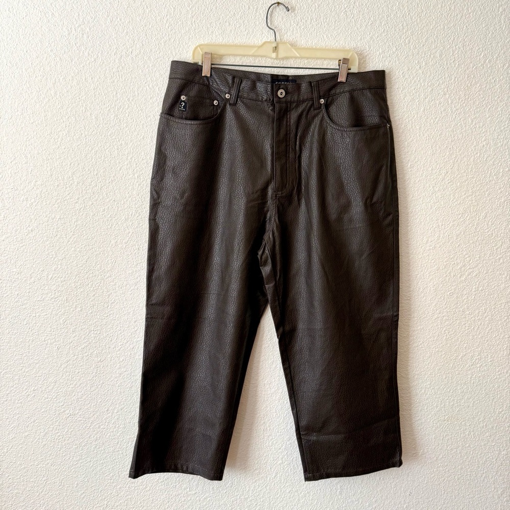 Guess Brown Faux Leather Pants Men’s Size 38